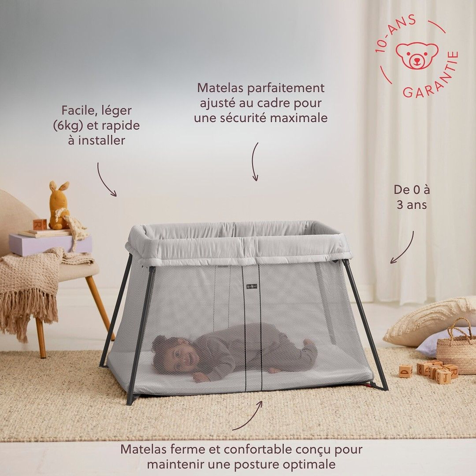 Achat Lit Parapluie Light - Argent