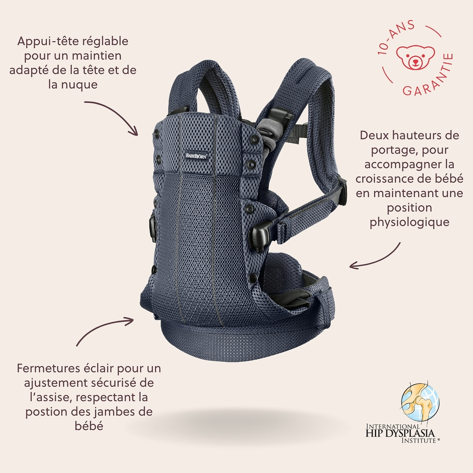 Porte-bébé Harmony 3D Mesh - Anthracite BabyBjörn