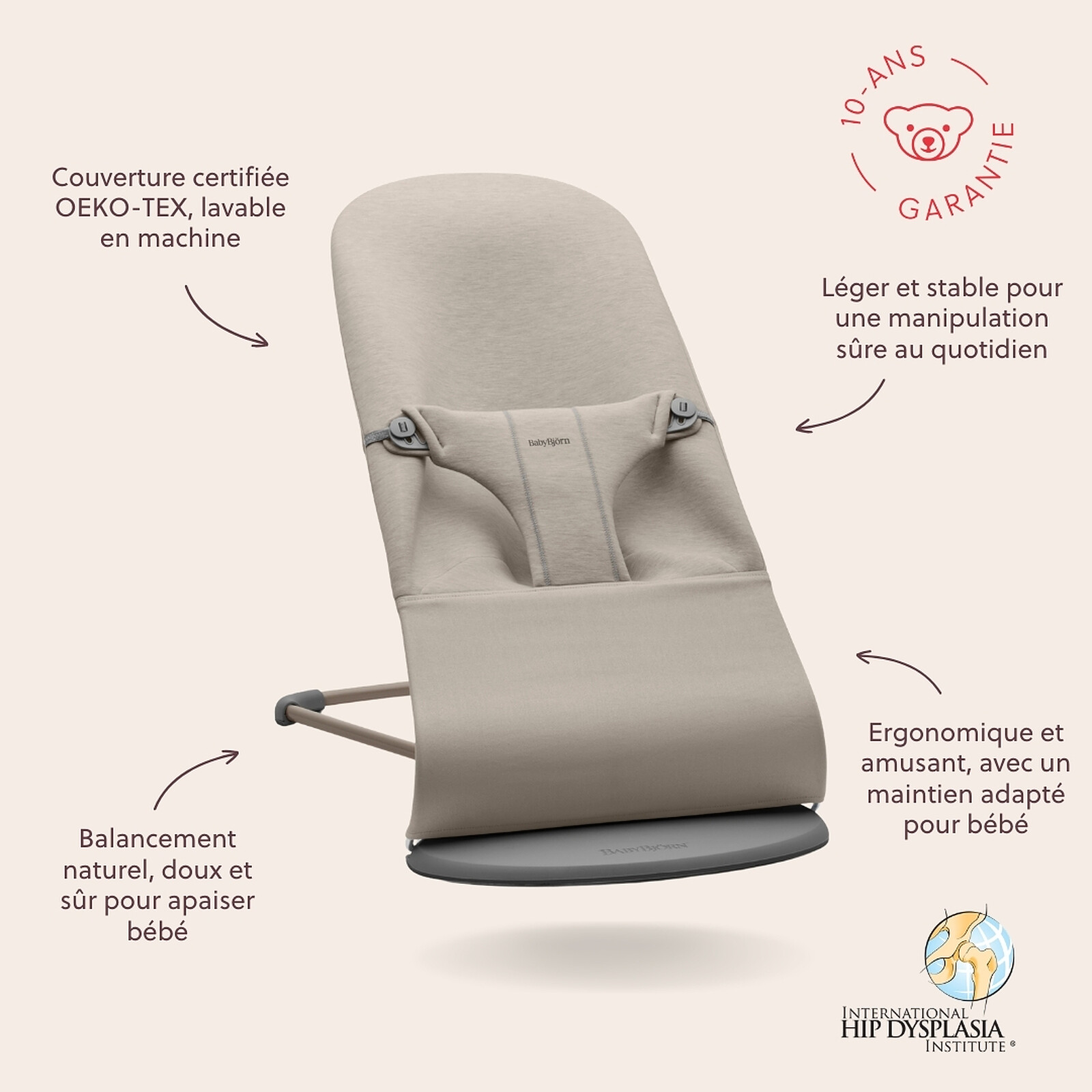 Transat Bliss Jersey 3D - Gris Sable BabyBjörn