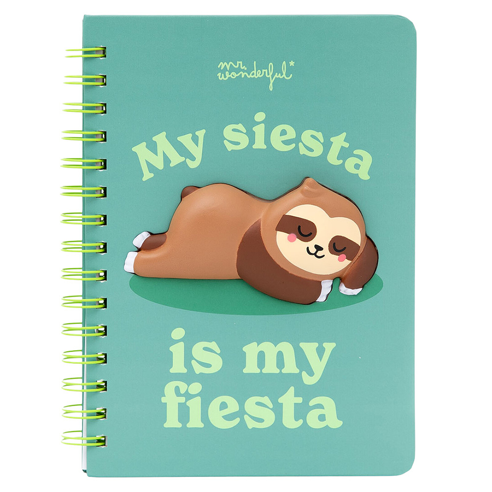 Cahier A5 - Paresseux My Siesta Is My Fiesta Mr Wonderful