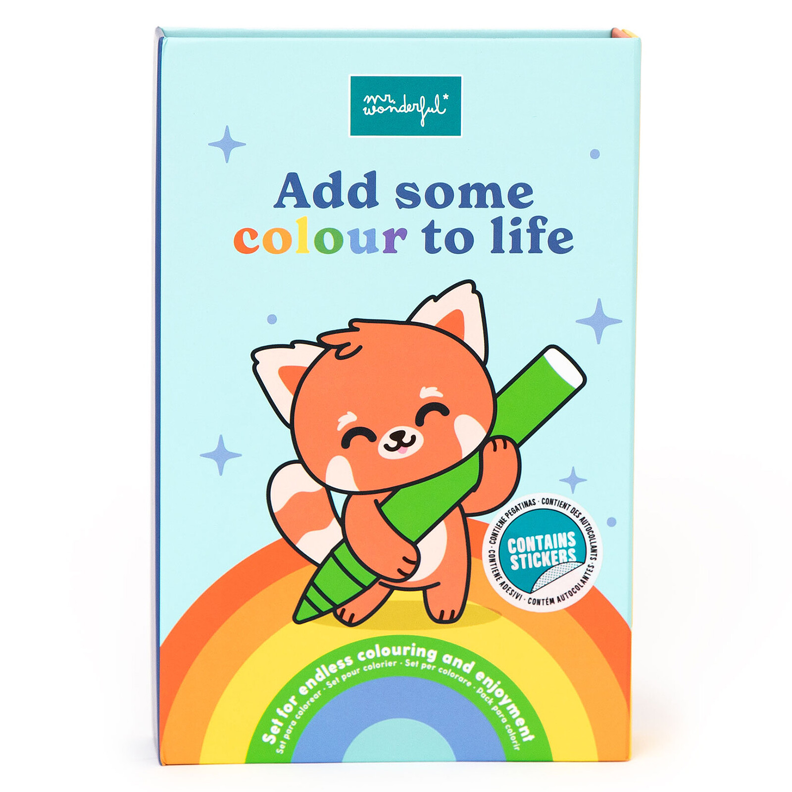 Livre de Coloriage avec Feutres et Autocollants - Add Some Colour to Life Mr Wonderful