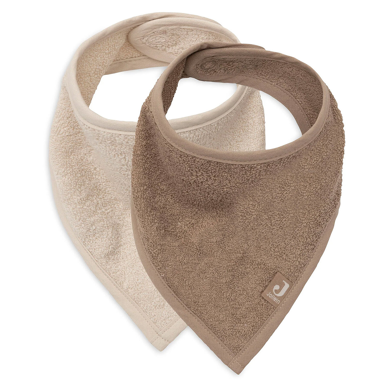 Lot de 2 Bavoirs Bandana - Sand & Milky Coffee Jollein