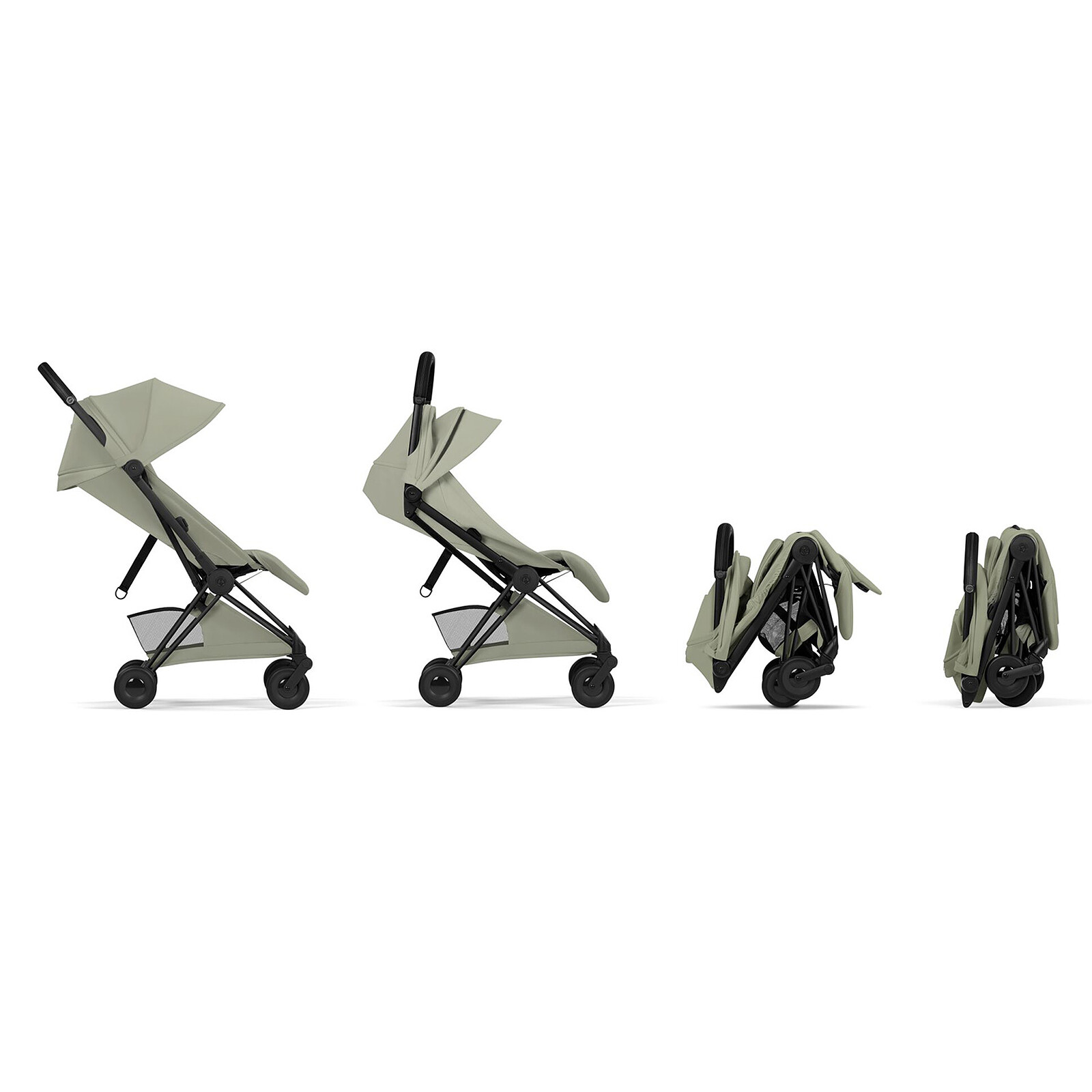 Avis Poussette Ultra-compacte Coyä Style Châssis Matt Black - Sage Green