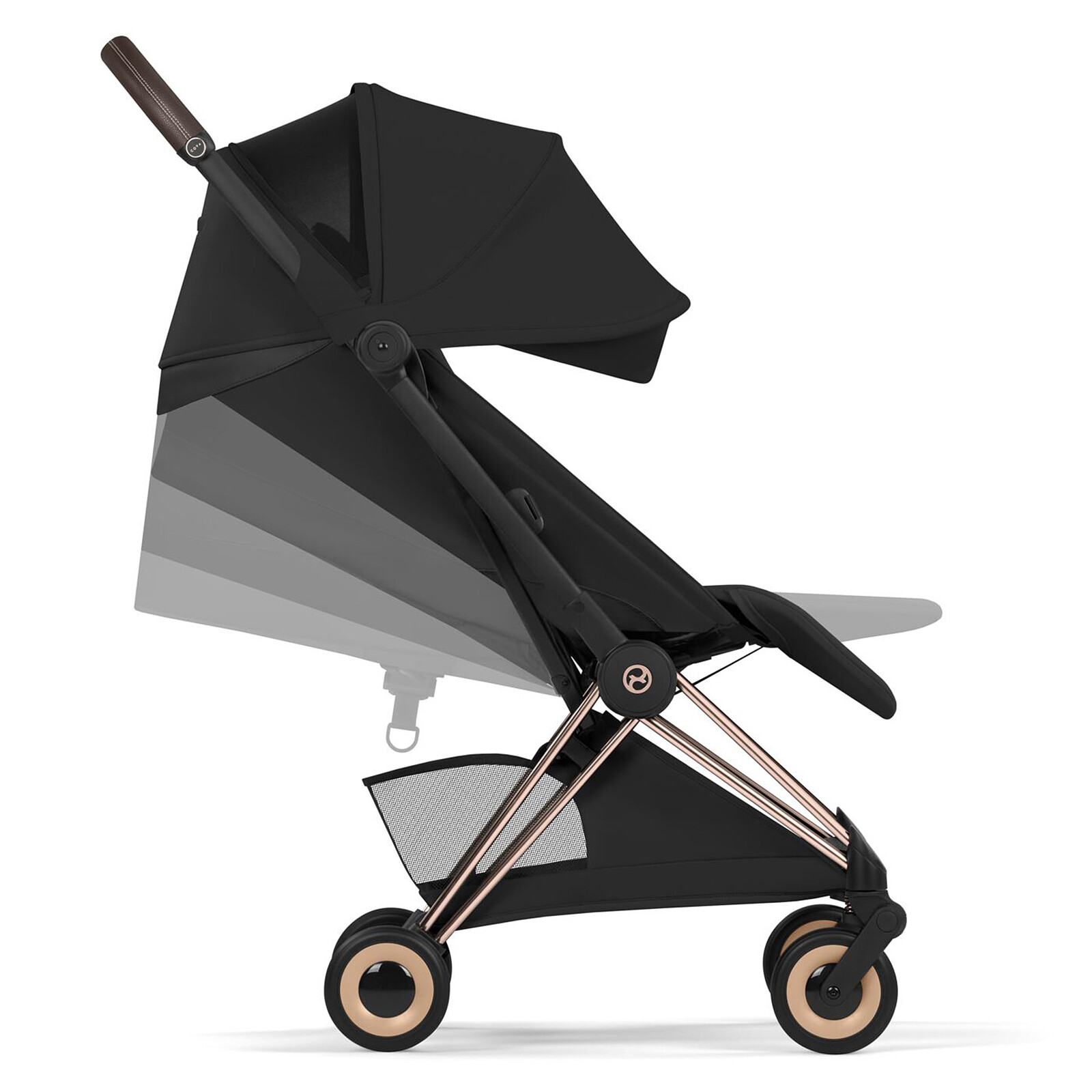 Poussette Ultra-compacte Coyä Style Châssis Matt Black - Sage Green pas cher