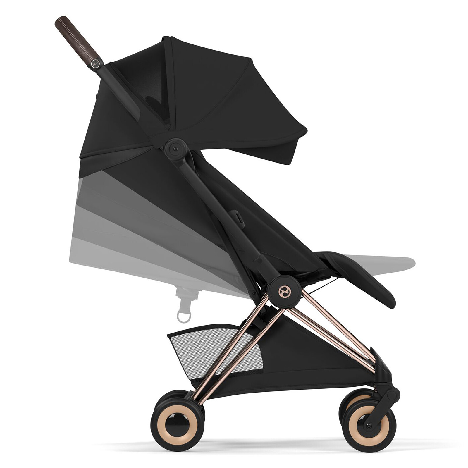 Poussette Ultra-compacte Coyä Style Châssis Rosegold - Coconut Brown pas cher