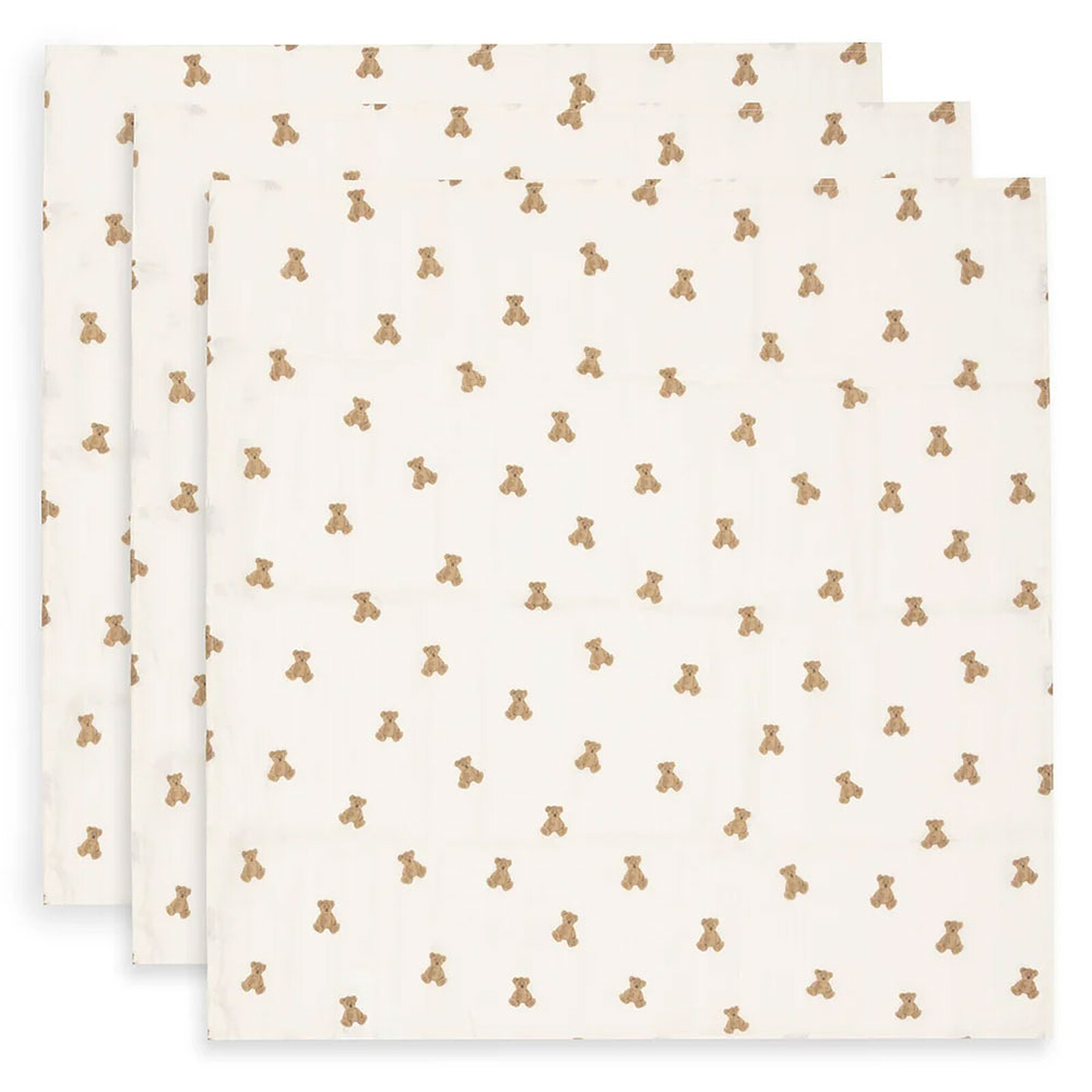 Lot de 3 Langes Gaze de Coton - Mini Teddy Bear Jollein