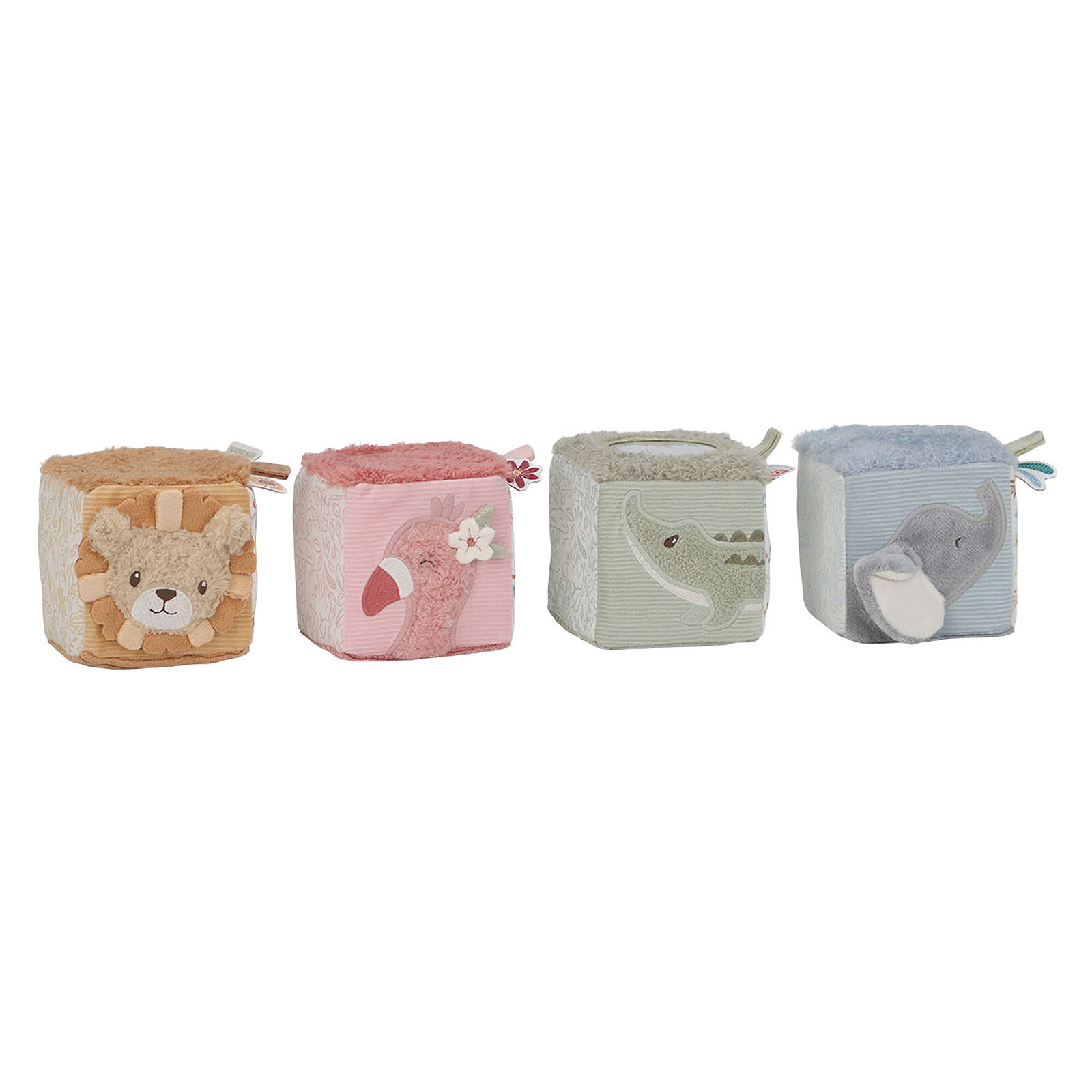 Lot de 4 Cubes Doux - Safari Friends Little Dutch