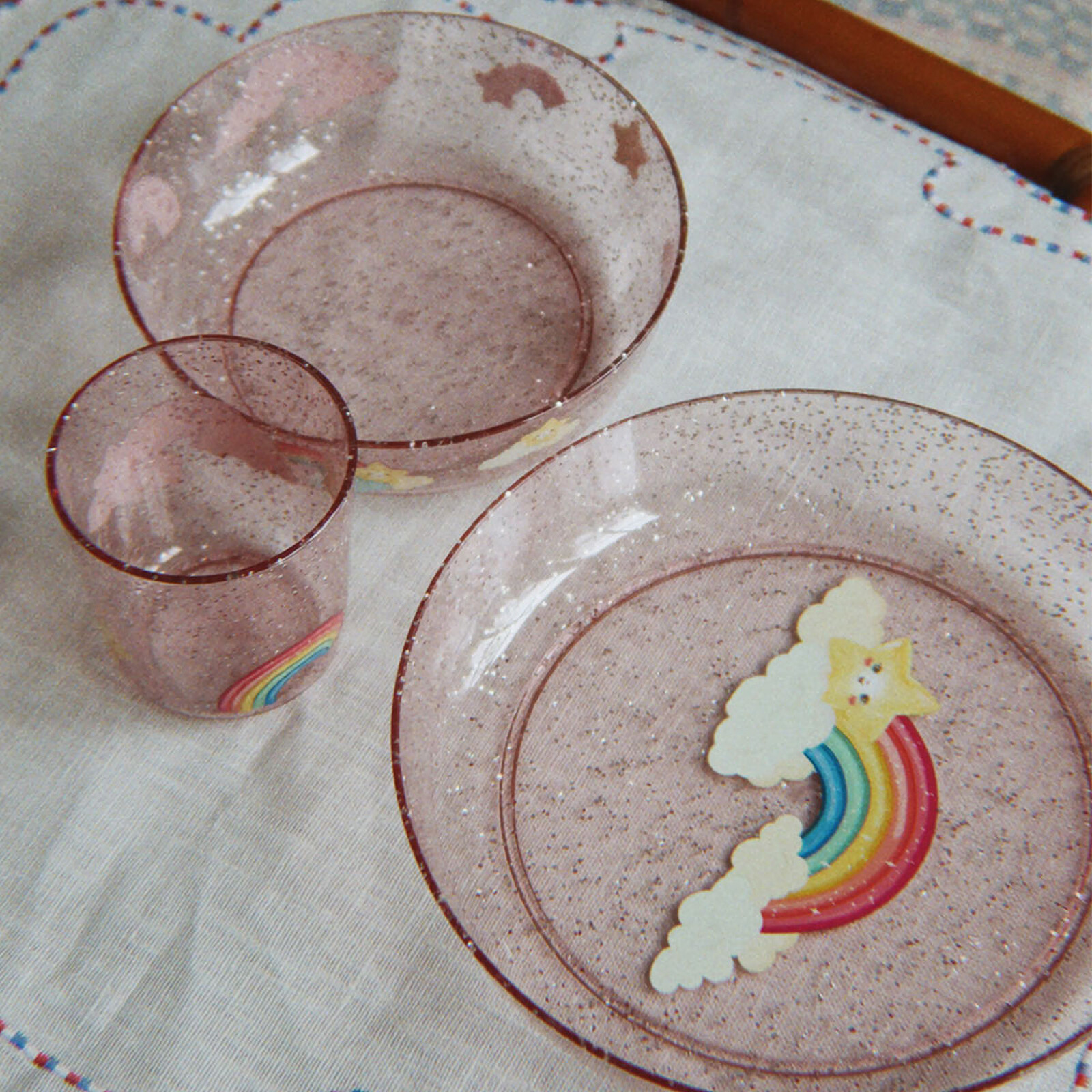 Avis Set de Repas Pailleté 3 Pièces - Rainbow