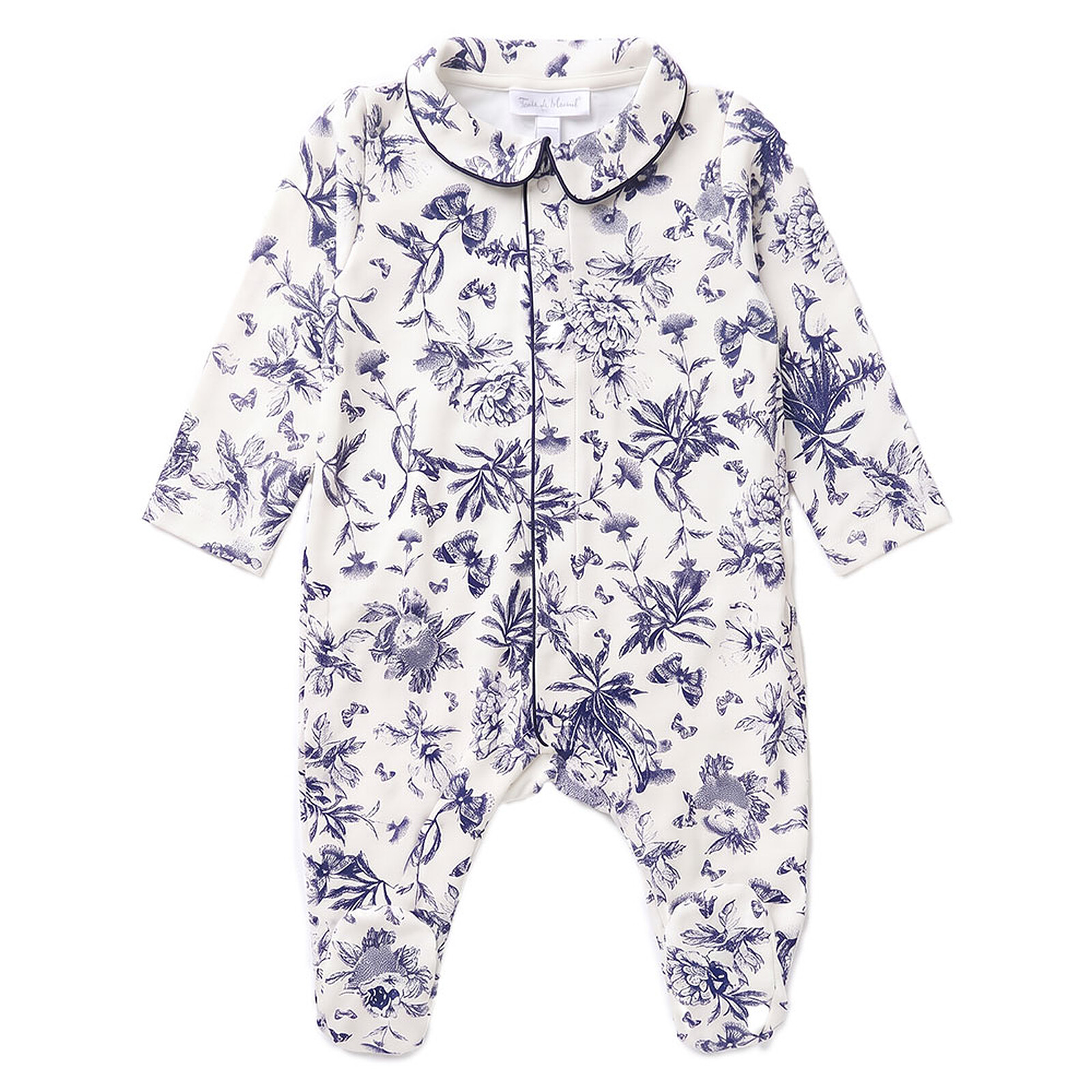 Coffret de Naissance Toile de Jouy Bleu - 1 Mois Tartine et Chocolat
