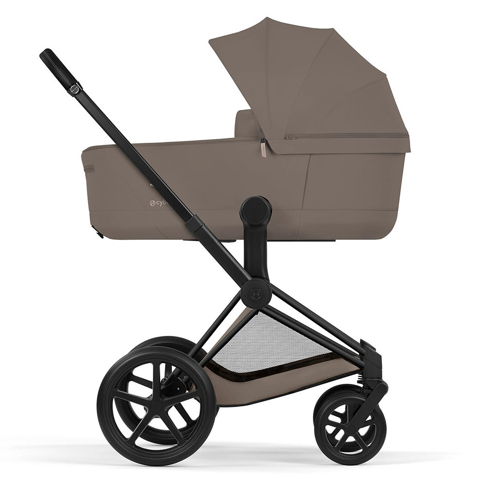 Achat Pack Poussette Priam Confort Matt Black + Nacelle Pliable - Coconut Brown