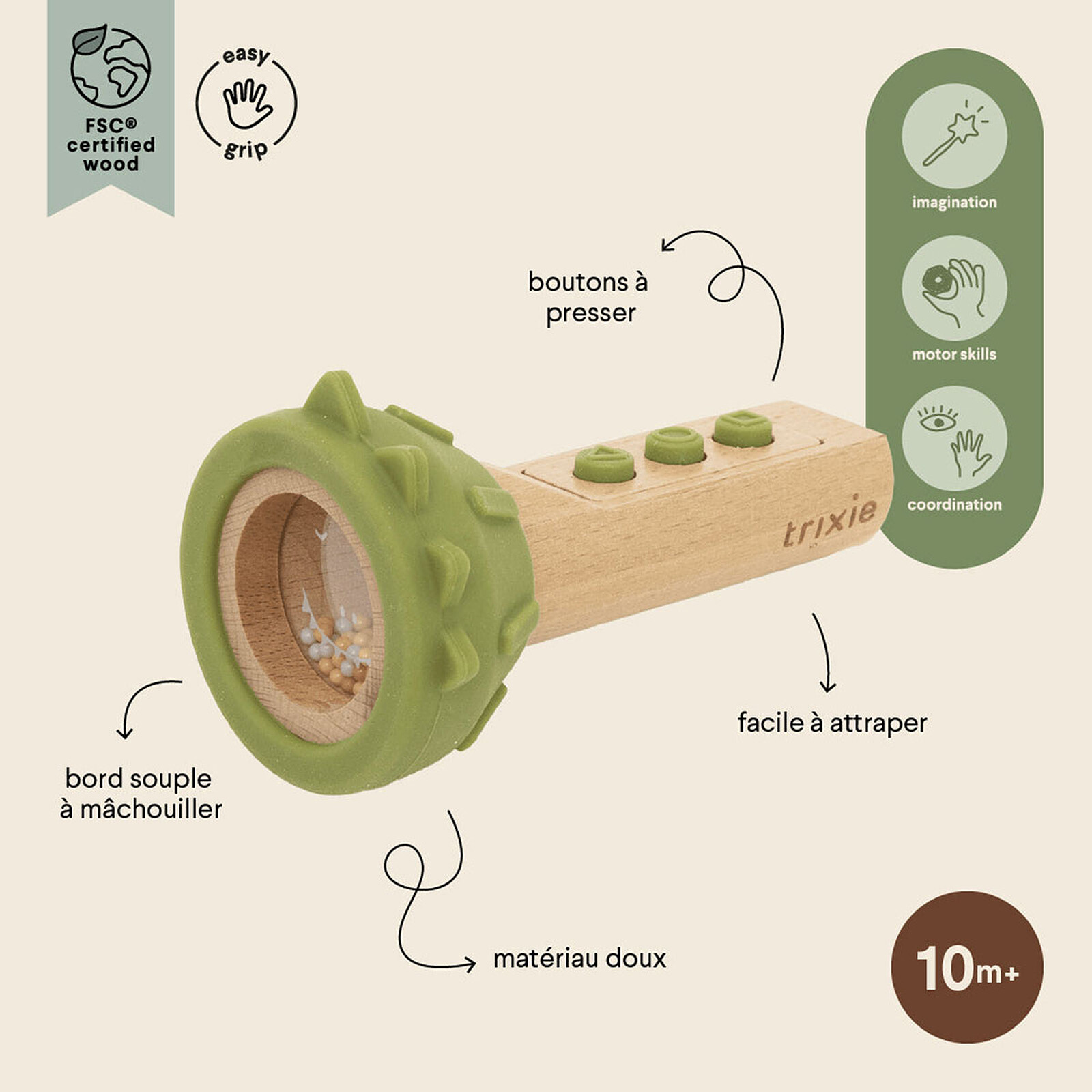Lampe de Jeu en Bois - Mr. Dino pas cher