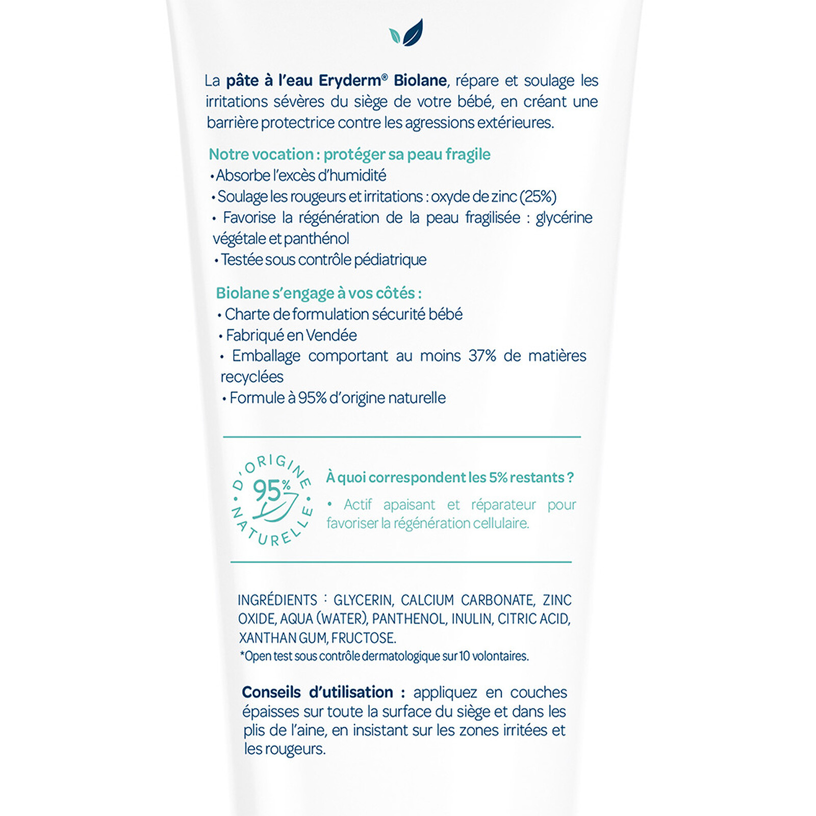 Pâte à l'Eau Eryderm - 100 ml Biolane
