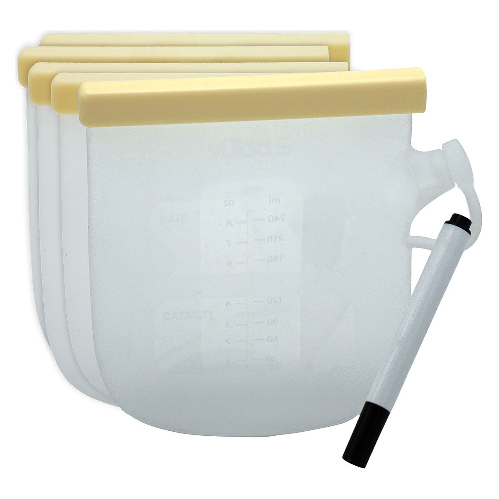 Lot de 5 Sachets de Conservation Réutilisables Frëze Bblüv