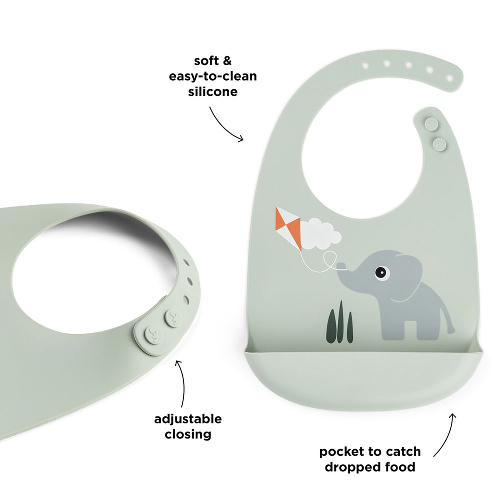 Lot de 2 Bavoirs Silicone - Playground Multicolore pas cher