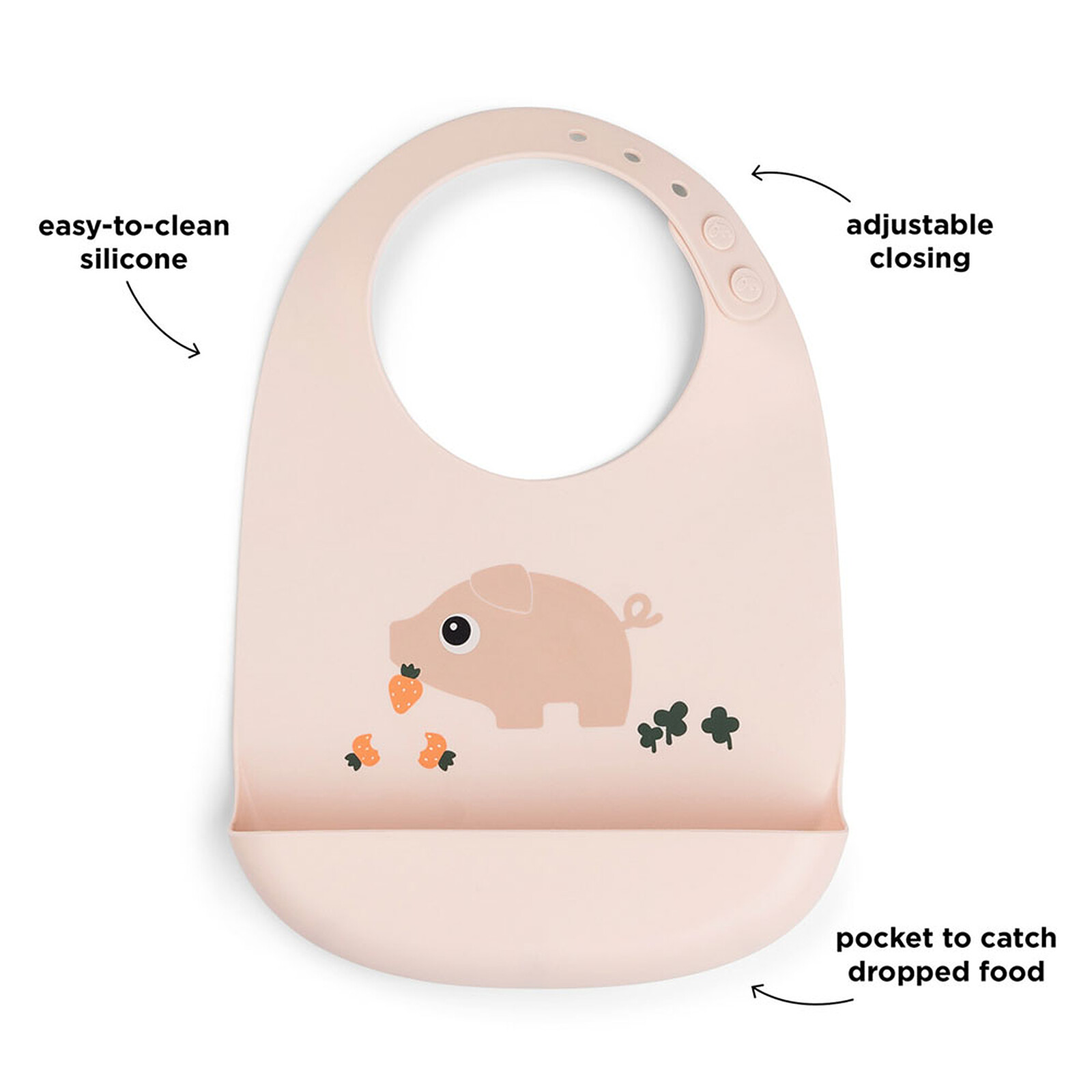 Achat Lot de 2 Bavoirs Silicone - Tiny Farm Rose