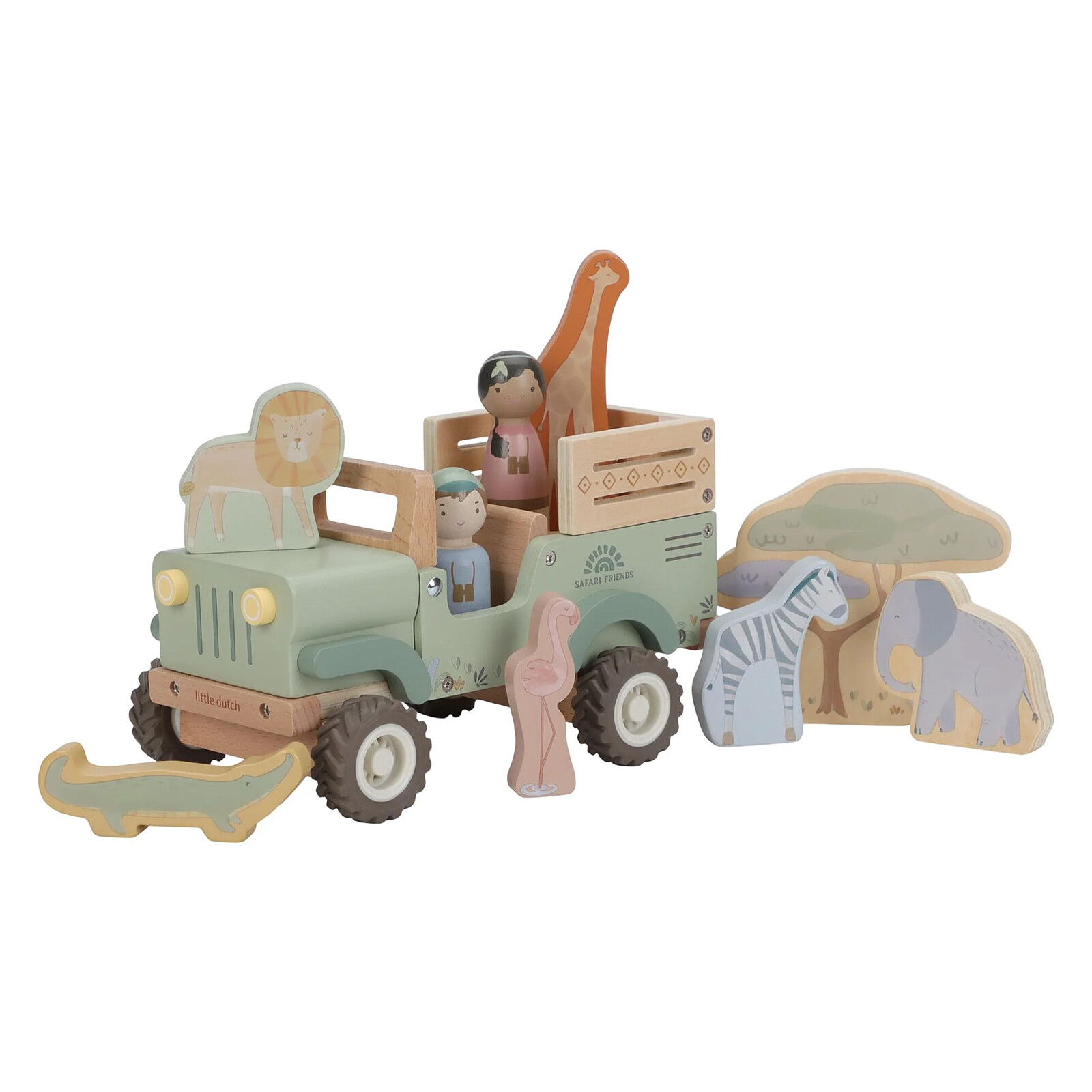 Voiture de Safari avec Animaux Safari Friends - Vert Little Dutch