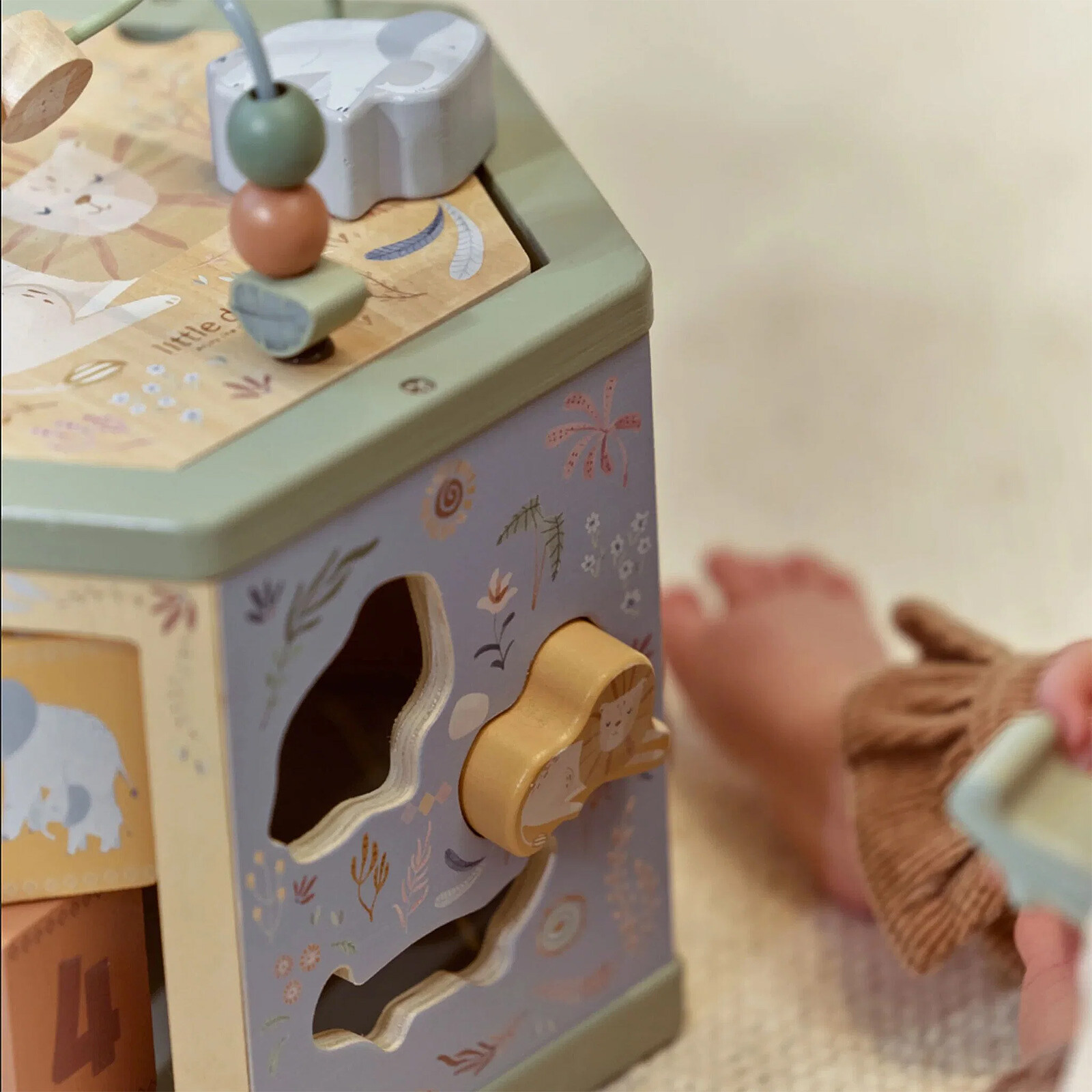Cube d'Activités en Bois Safari Friends - Vert pas cher