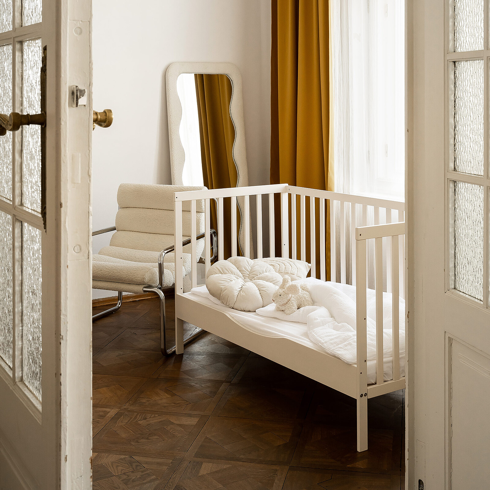 Lit Bébé Evolutif One Of Crib Coral Sand - 140 x 70 cm Nina Bien