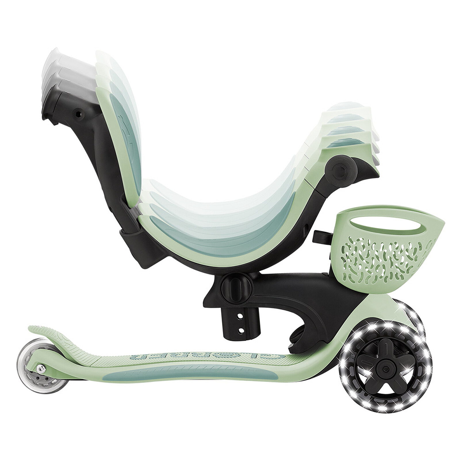 Trottinette Evolutive Go Up Baby 360 Lights - Sauge pas cher