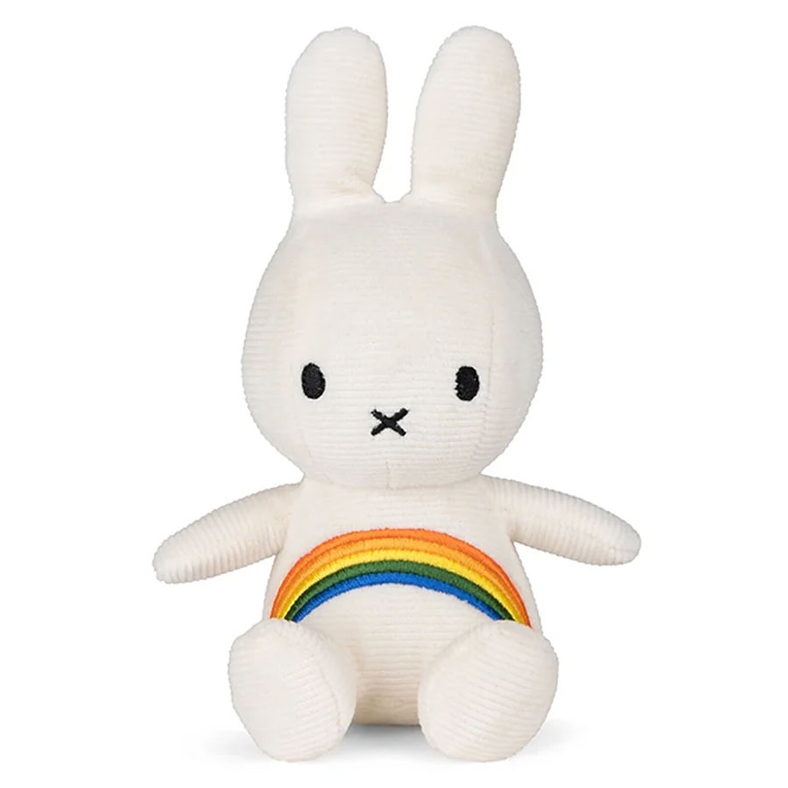 Lapin Miffy Brodé Blanc Cassé Rainbow - Petit Bon Ton Toys
