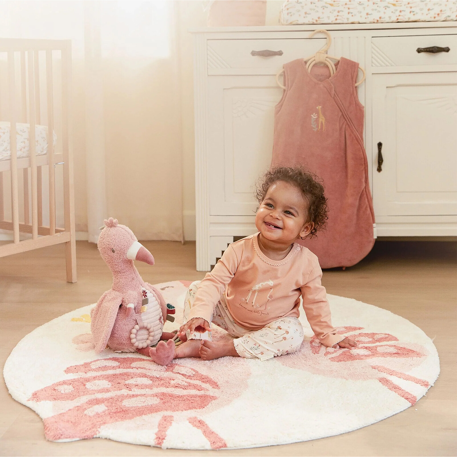 Avis Tapis Safari Friends Flamingo Rose - 110 x 110 cm