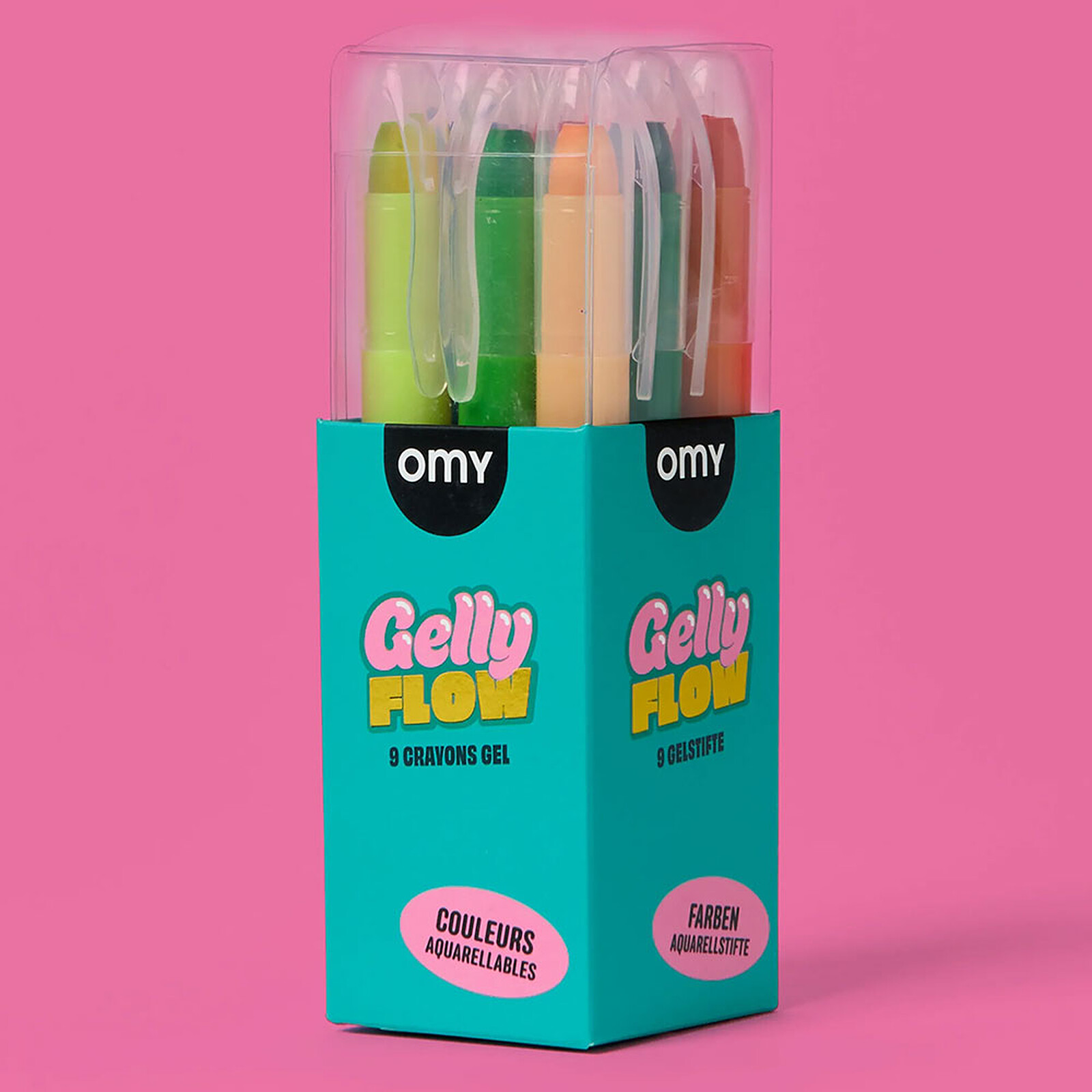 Lot de 9 Crayons Gel Gelly Flow Omy
