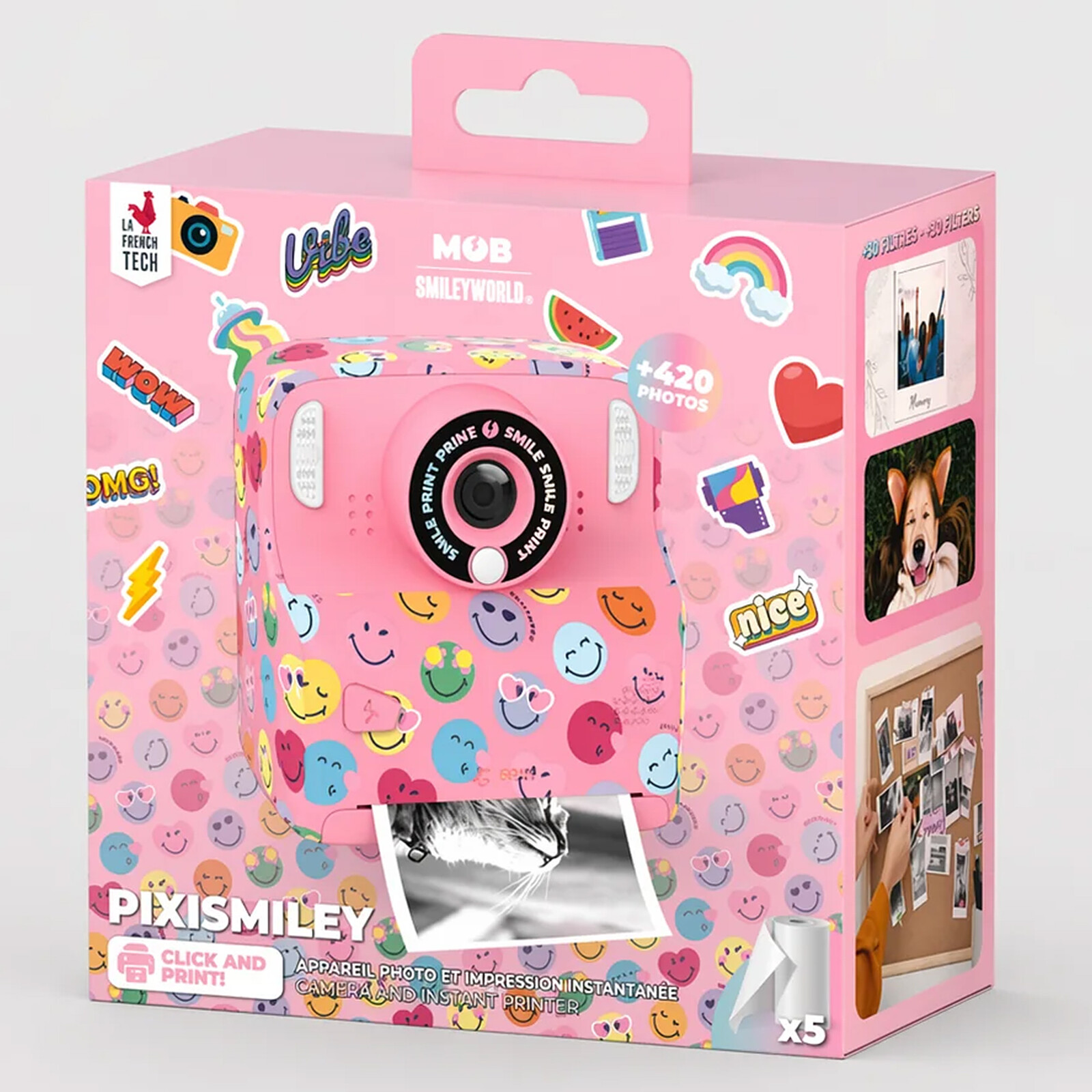 Avis Appareil Photo Instantané Pixiprint Smiley World - Rose