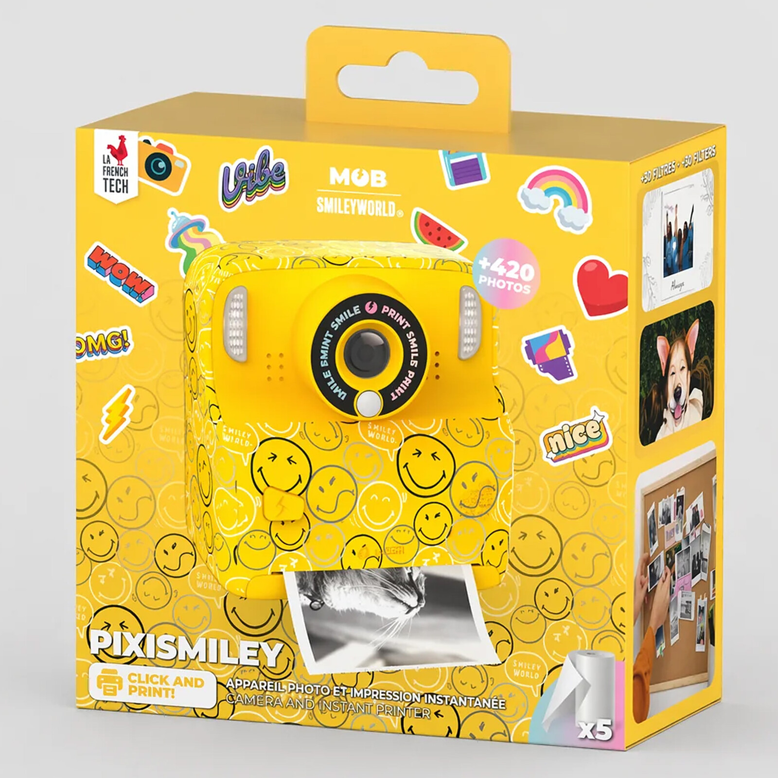 Avis Appareil Photo Instantané Pixiprint Smiley World - Jaune