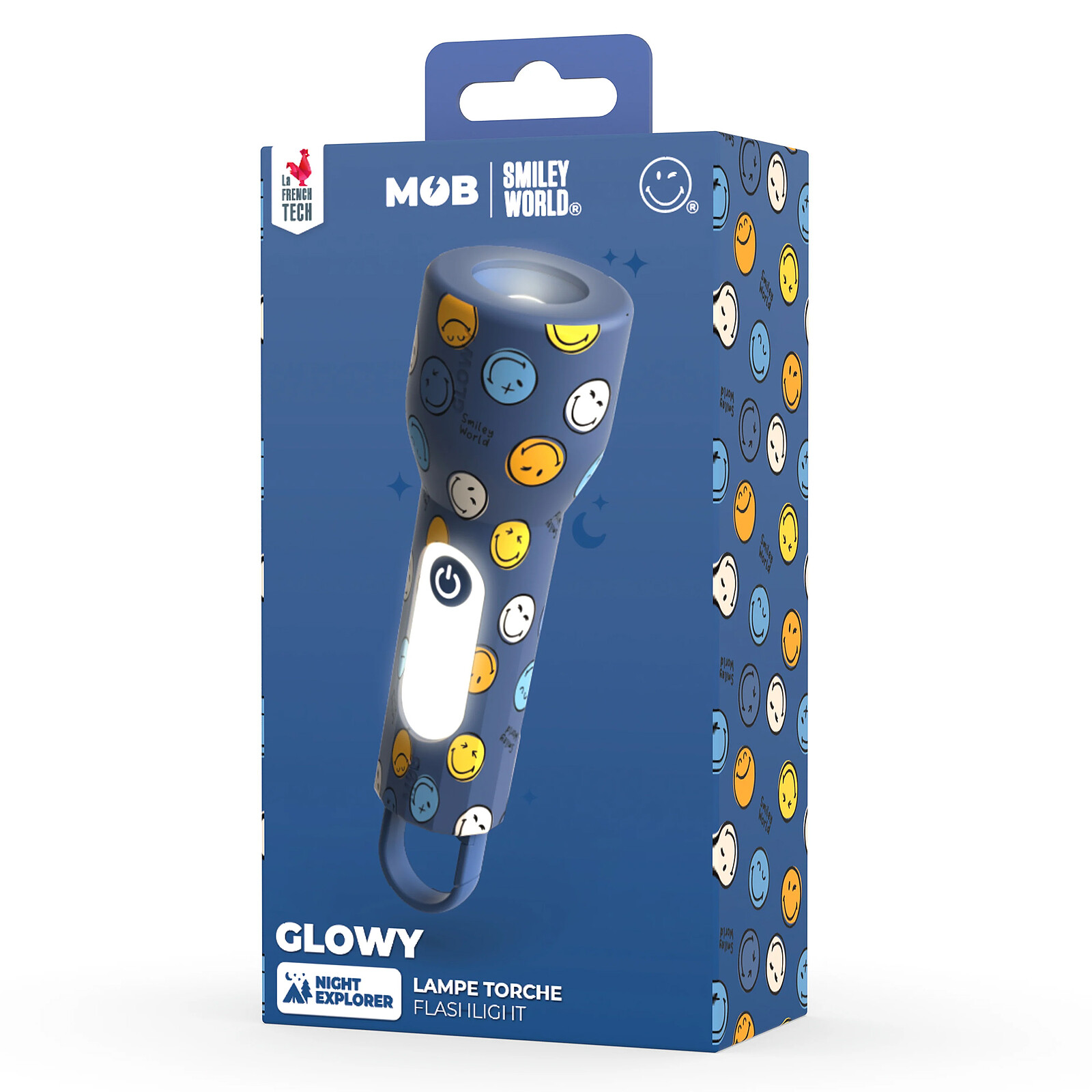 Avis Lampe Torche Glowy Smiley World - Bleu