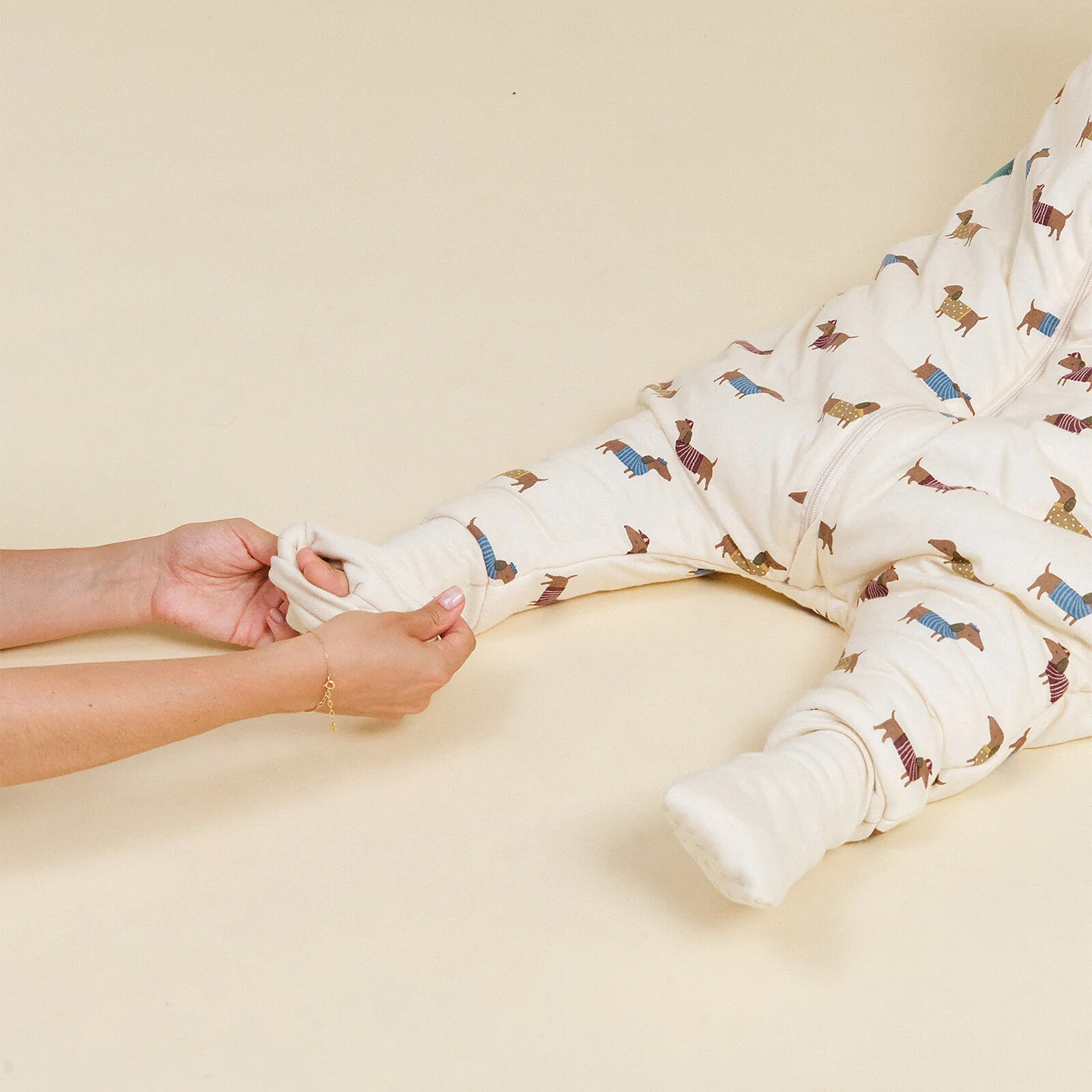 Gigoteuse Hiver avec Manches Amovibles et Pieds Antidérapants Fancy Teckel - 2 Ans pas cher
