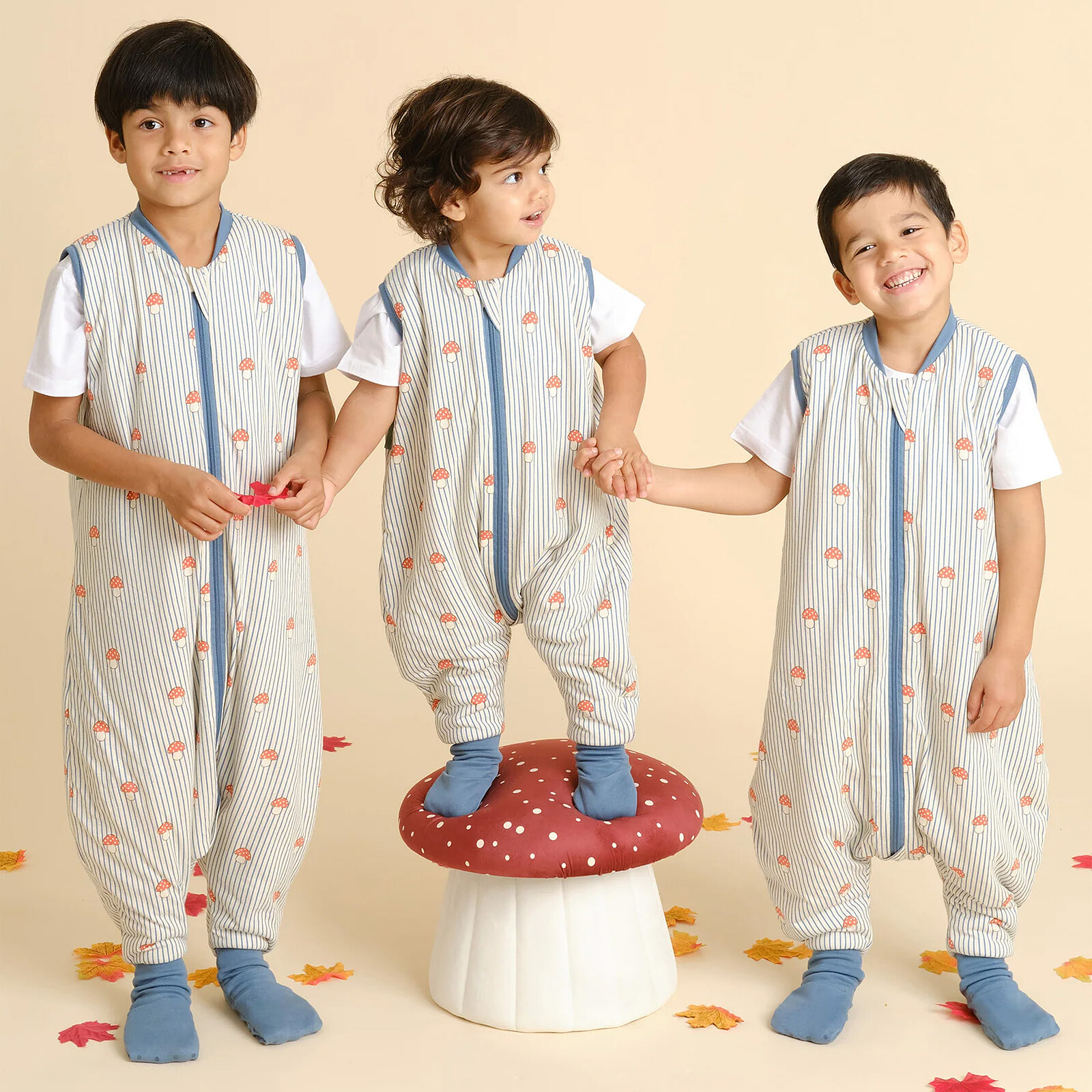 Gigoteuse Mi-saison avec Pieds Antidérapants Mushrooms - 3 Ans pas cher