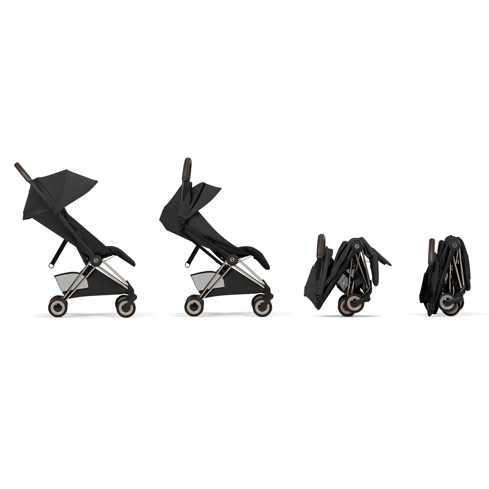 Avis Poussette Ultra-compacte Coyä Style Châssis Champagne Gold - Sepia Black