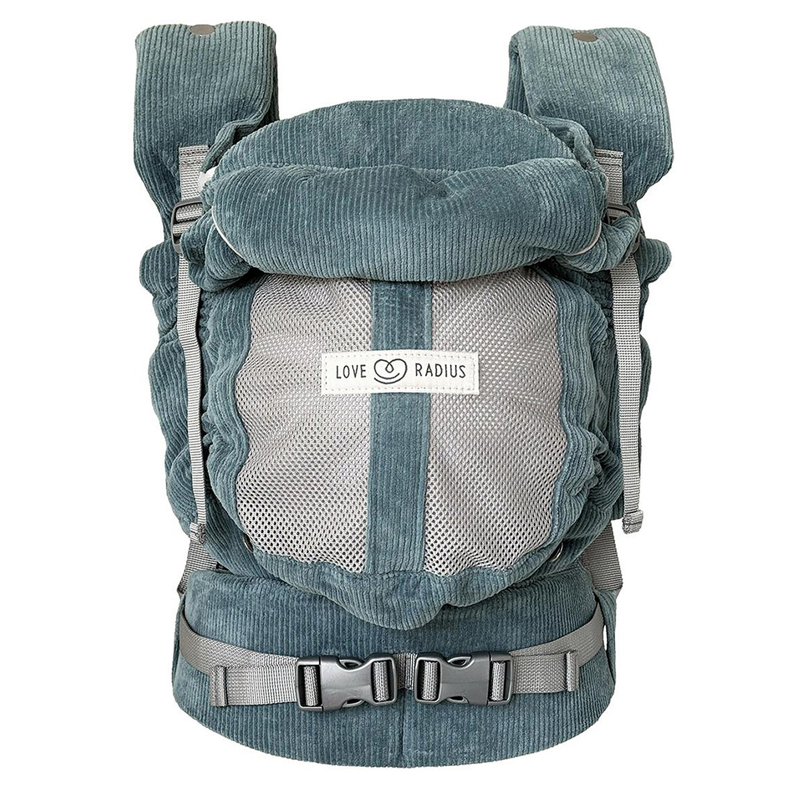 Porte-bébé PhysioCarrier 2 Velours Cotelé - Velvet Blue Love Radius