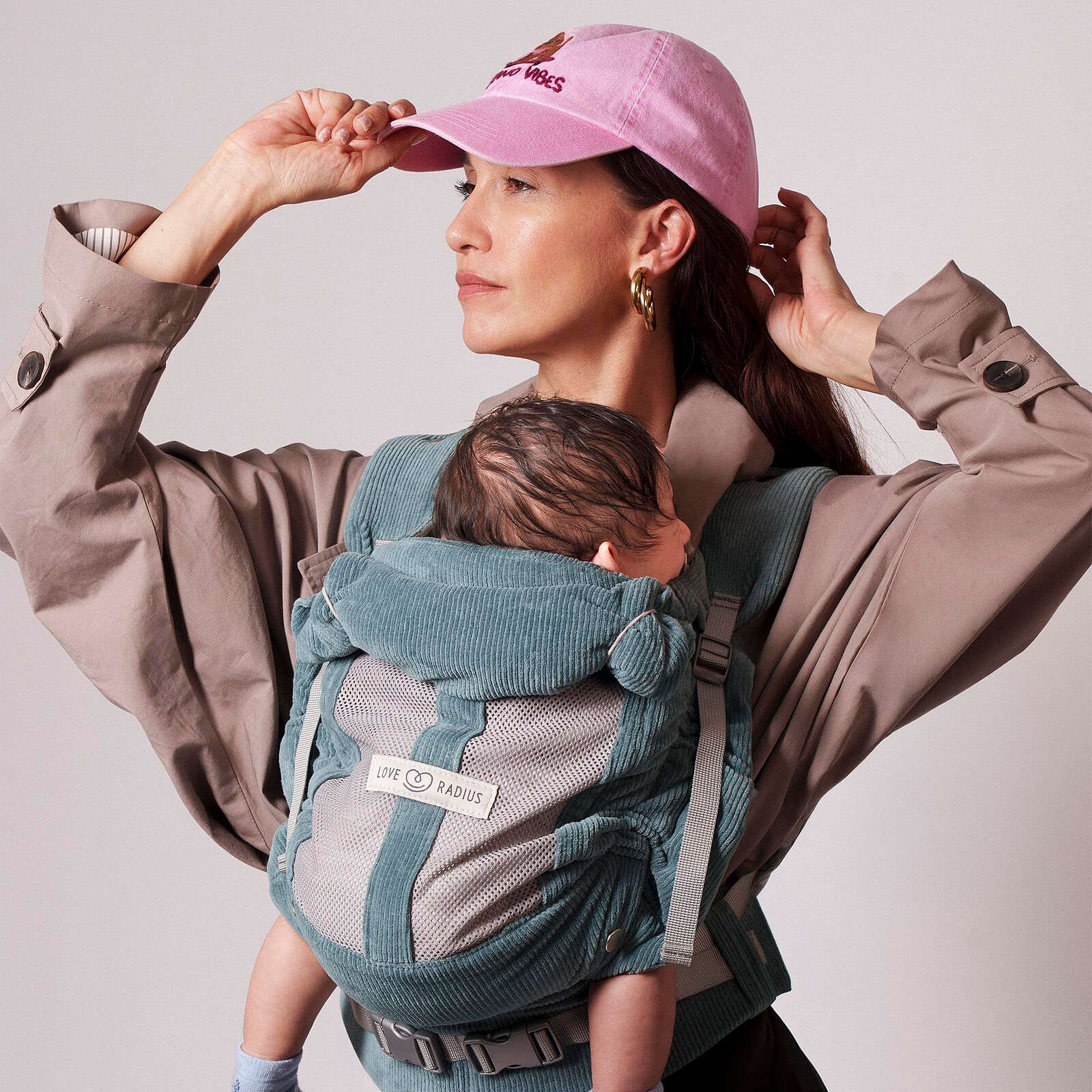 Porte-bébé PhysioCarrier 2 Velours Cotelé - Velvet Blue Love Radius