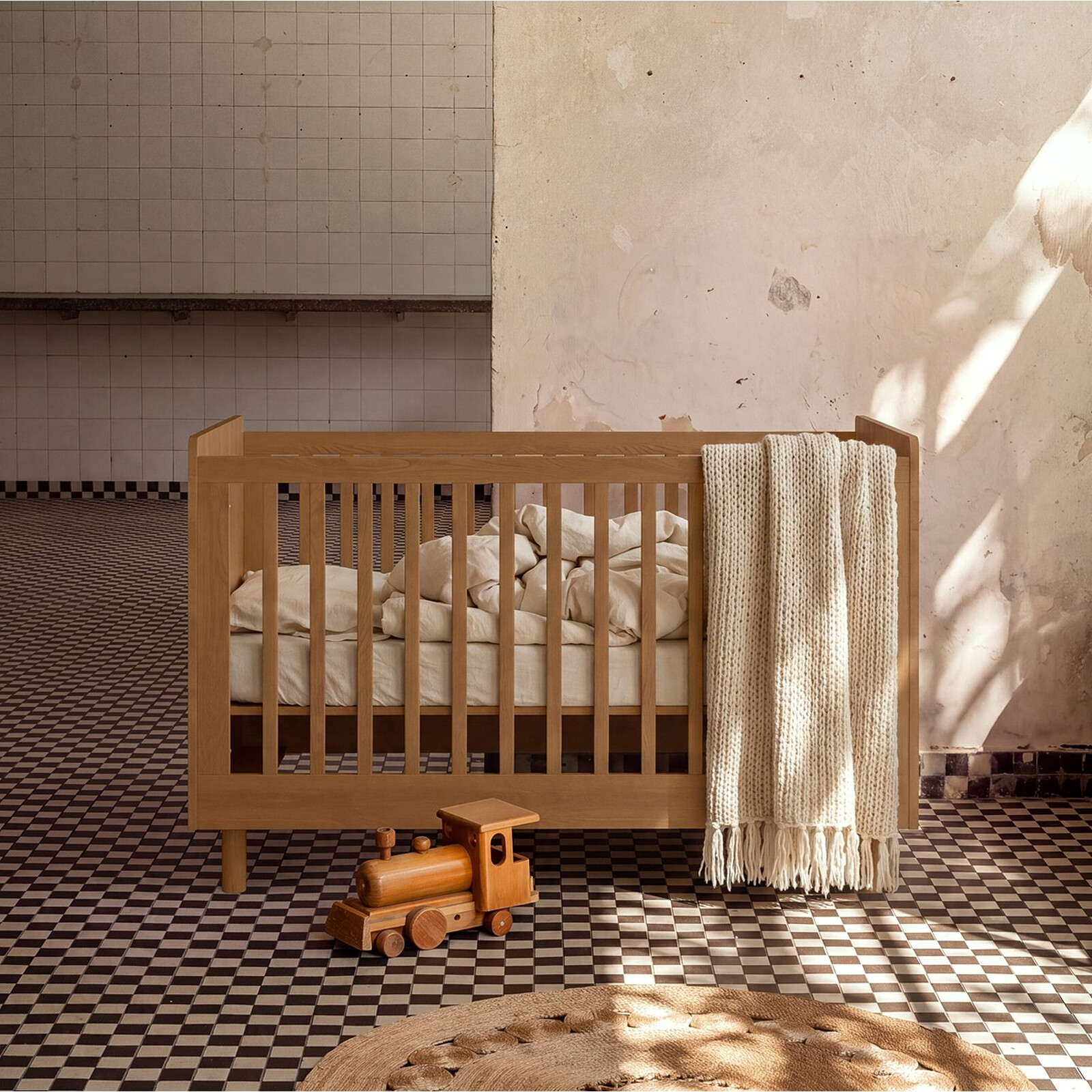 Lit Bébé Evolutif Tokyo Chêne Caramel - 140 x 70 cm Nina Bien
