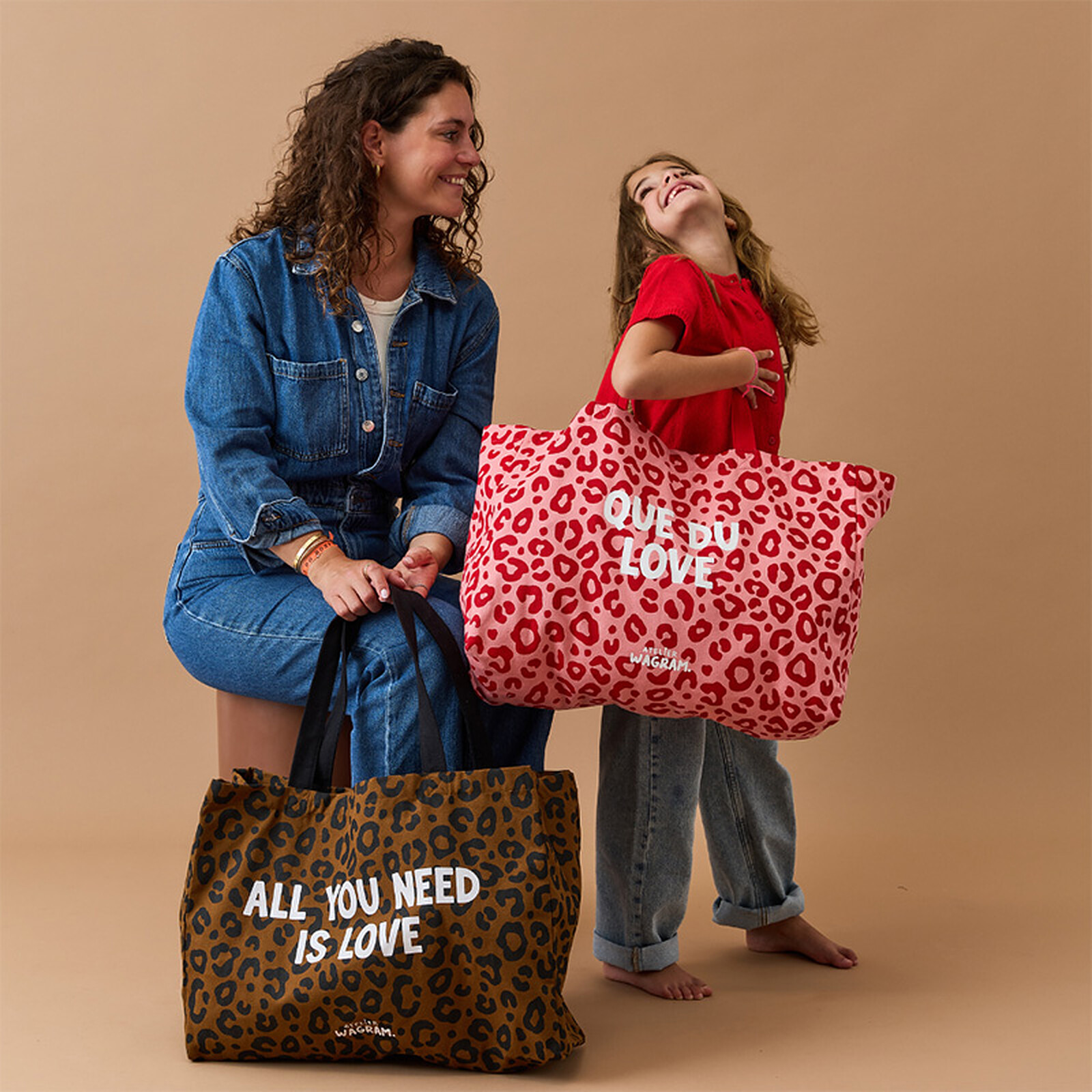 Avis Cabas XL - All You Need Is Love Léopard