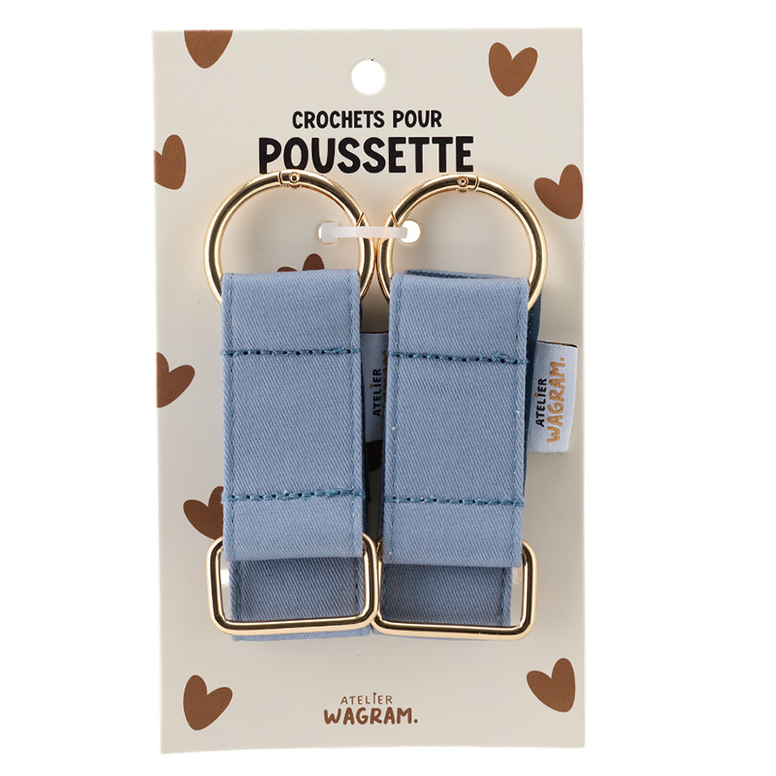 Crochets pour Poussette - Bleu Gris Atelier Wagram