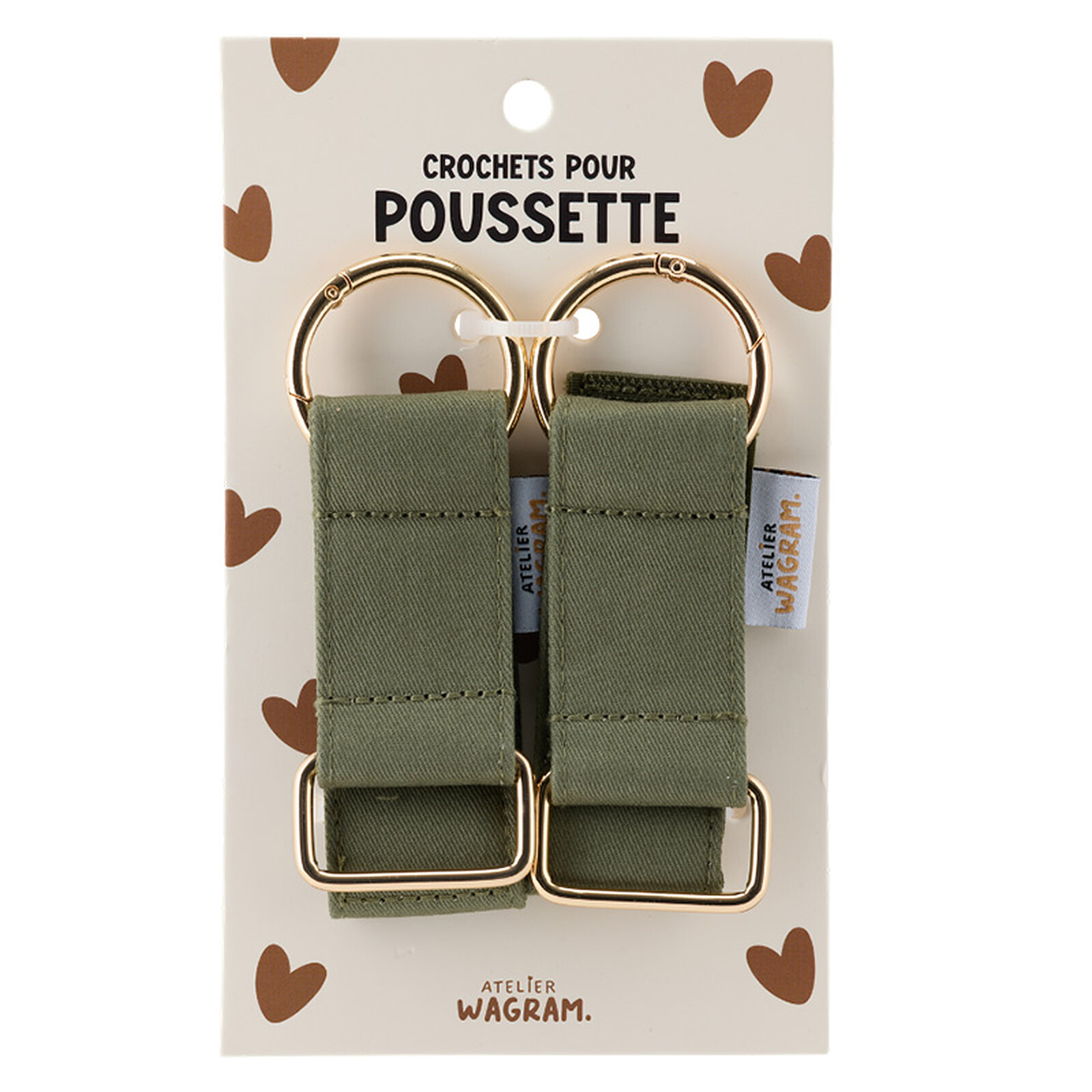 Crochets pour Poussette - Vert Olive Atelier Wagram