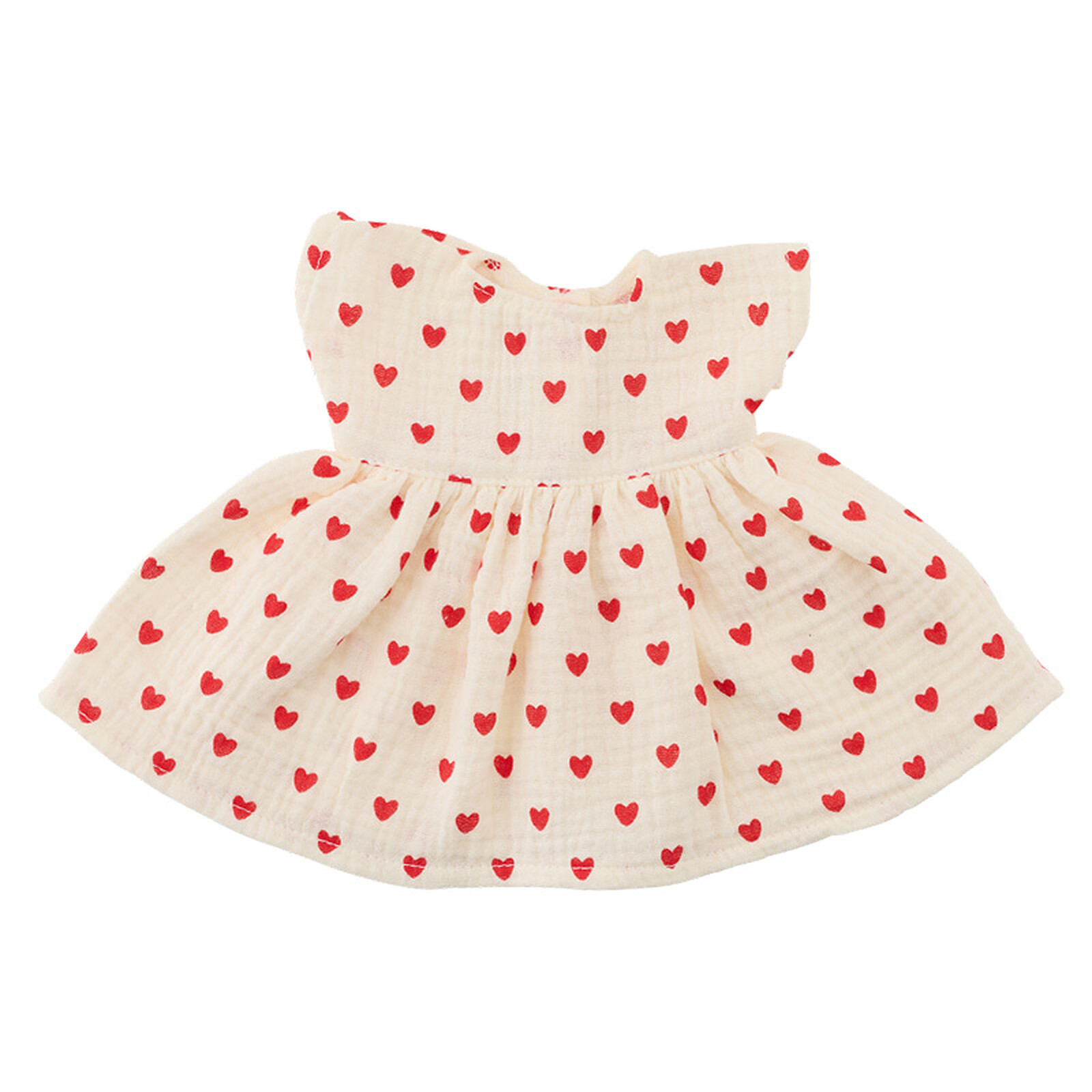 Robe pour Poupée - Coeurs Rouges Atelier Wagram