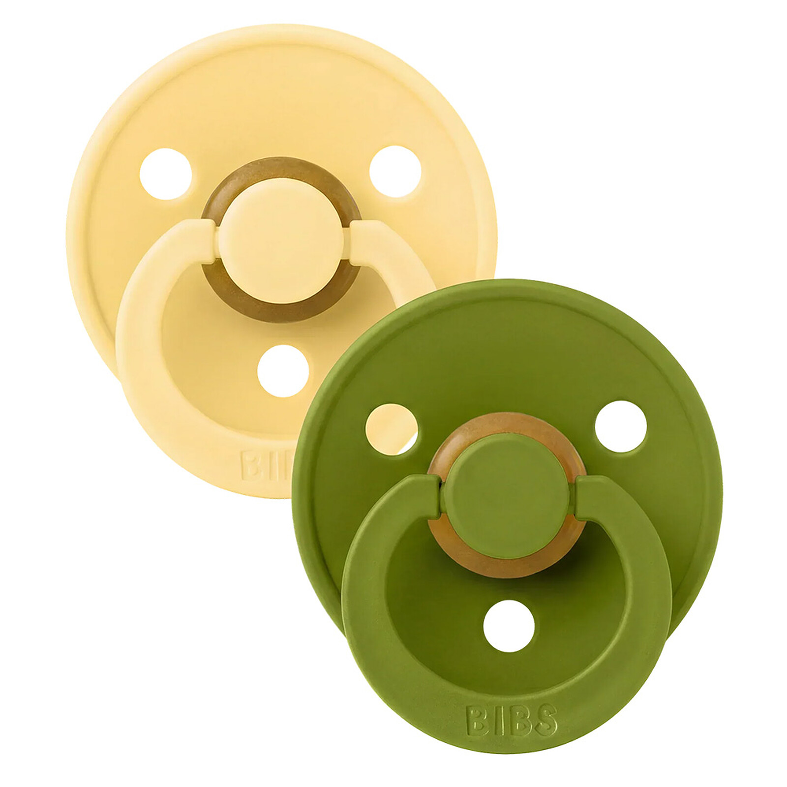Lot de 2 Sucettes Rondes Colour Pale Butter & Wasabi - 6/18 Mois Bibs