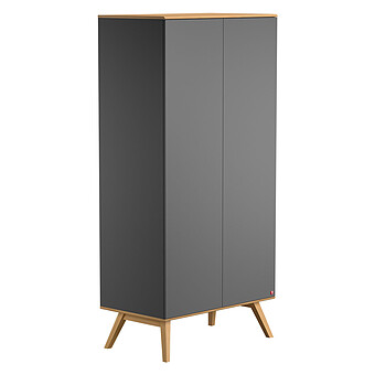 Armoire 2 Portes Nature - Gris Vox Meubles
