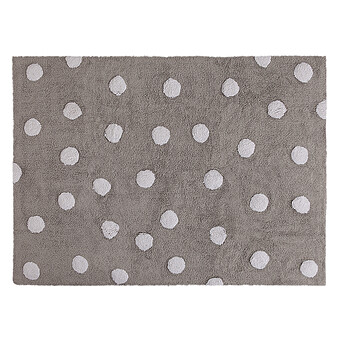 Tapis Lavable Polka Dots Gris et Blanc - 120 x 160 cm Lorena Canals