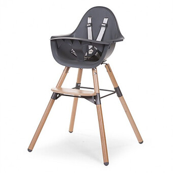 Chaise Haute Evolu 2 - Anthracite et Naturel Childhome