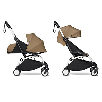 Poussette YOYO² Complète Châssis Blanc 0+ et 6+ - Toffee BABYZEN