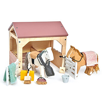 Meubles de Poupées Ecurie et 2 Poneys Tender Leaf Toys