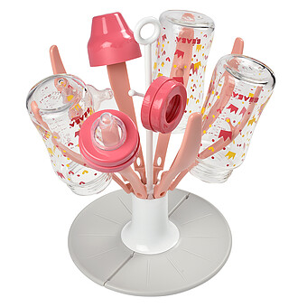 Arbre à Biberons Pliable Avec Bac Récupérateur - Séchoir Pour Tétines, Couverts Et Accessoires Bébé