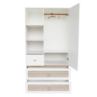 Armoire en Rotin 1 Porte Marelia - Neige