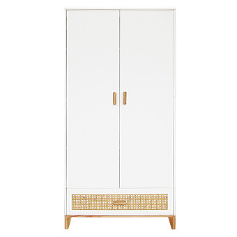 Bonne Affaire - Armoire 2 Portes en Rotin Nami - Neige Théo