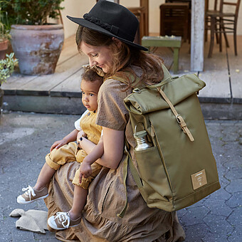 Sac à Dos à Langer Rolltop Green Label - Vert Olive