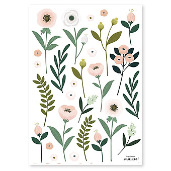 Planche de Stickers - Fleurs et Feuillages Lilipinso